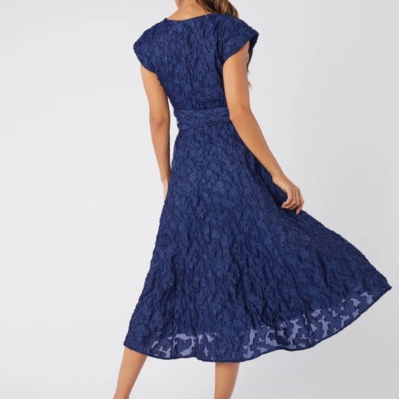 Abbey Glass Olivia Dress Navy Organza - Picture 2 of 12